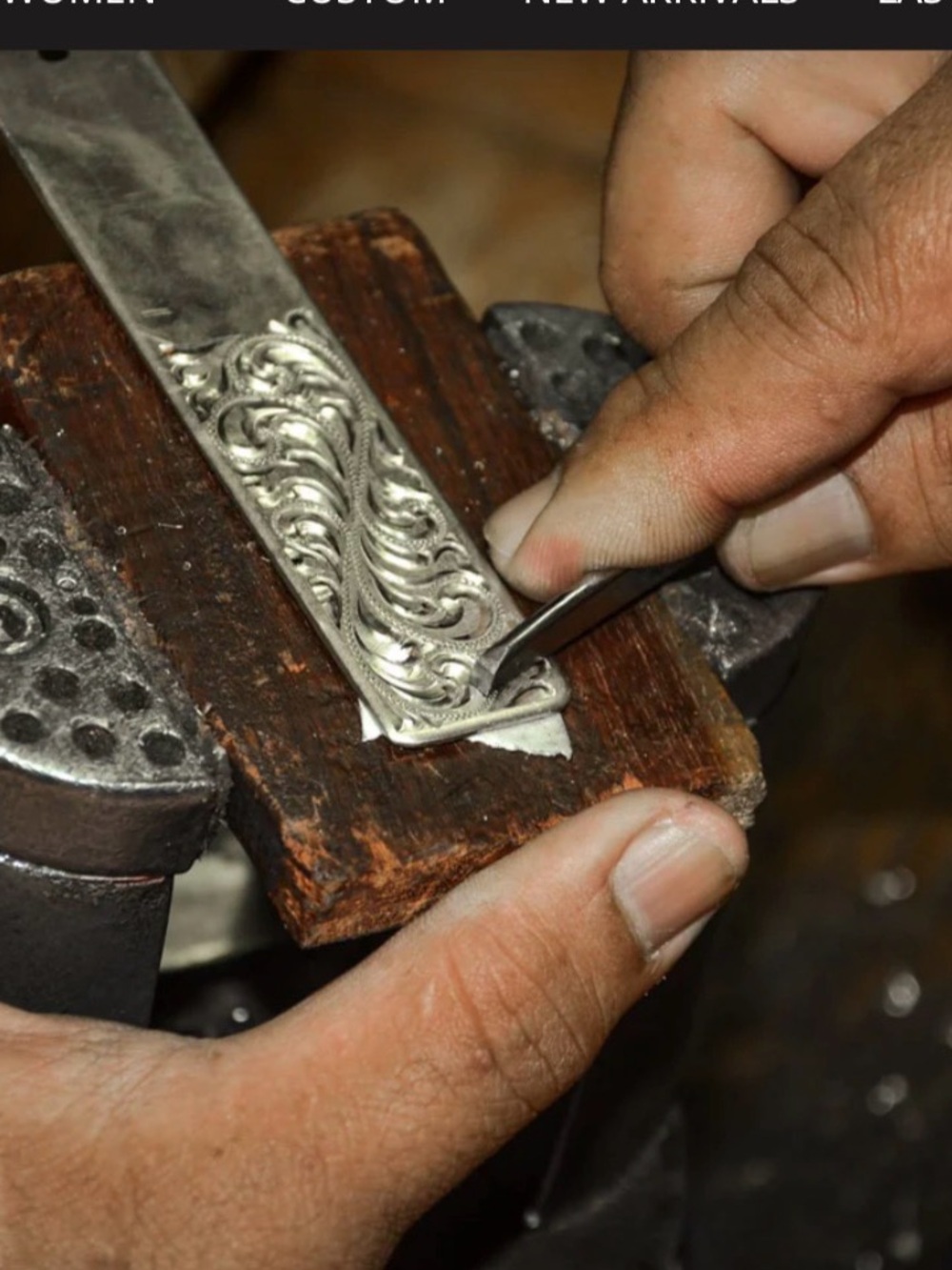 Hand engraved sterling silver money clip by Vogt Silversmiths. New. - Picture 2 of 6
